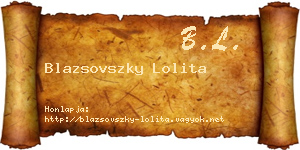 Blazsovszky Lolita névjegykártya